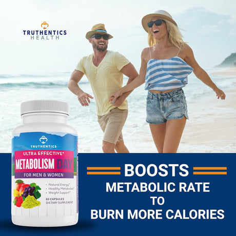 Metabolism Booster for Women & Men - Natural Appetite Suppressant for Weight Loss - Energy Booster, Fat Burner Supplement - Natural Aid for Slow Metabolism - Vegan - 60 Capsules