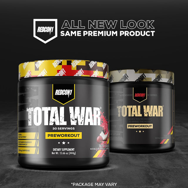 REDCON1 Total War Pre Workout Powder, Cherry Lime - Beta Alanine + Citrulline Malate Vegan & Keto Friendly Preworkout for Men & Women with 320Mg of Caffeine (50 Servings)