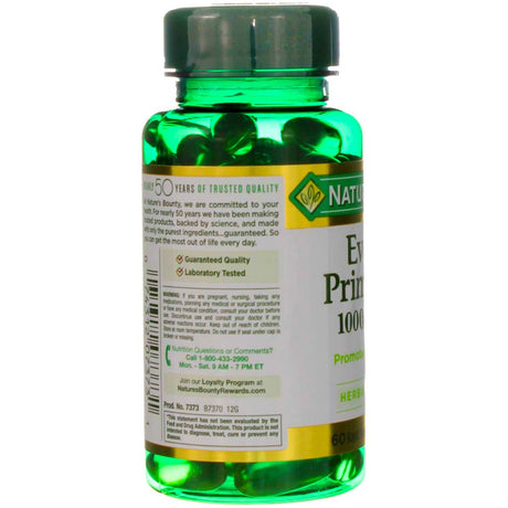 Nature'S Bounty Herbal Health Evening Primrose Oil Rapid Release Softgels, 1000 Mg, 60 Ct (2 Pack) (Bundle)