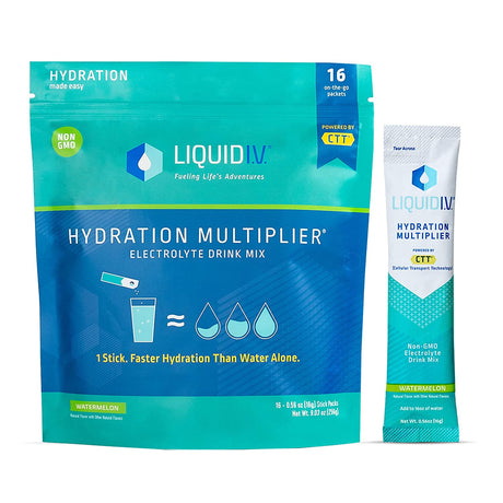 Liquid I.V. Hydration Multiplier - Watermelon - Hydration Powder Packets | Electrolyte Drink Mix | Easy Open Single-Serving Stick | Non-Gmo | 16 Sticks