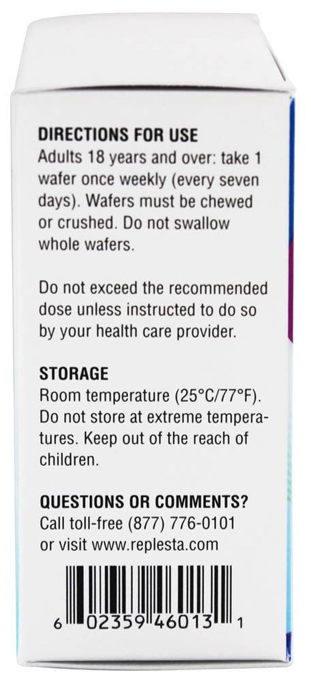 Replesta NX 14,000 IU Vitamin D3 Cholecalciferol Vitamin D Deficiency Once-Weekly Chewable Wafer, Non-Gmo, Natural Orange Flavor, 8 Tablets