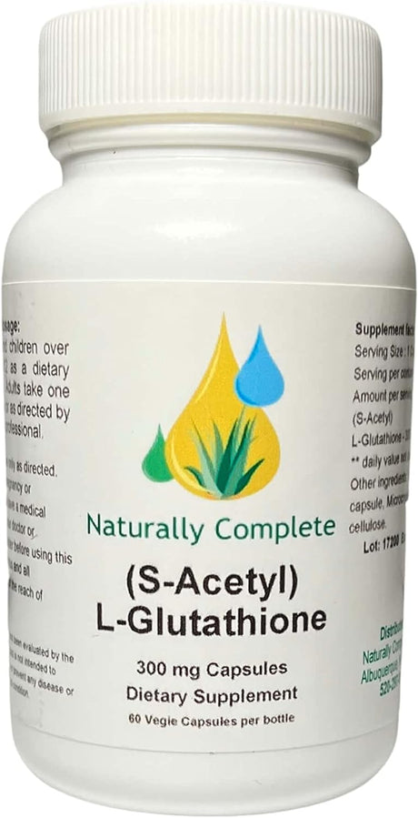 S-Acetyl L-Glutathione 300 Mg.| 60 Vcaps | Non-Gmo | Soy-Free and Gluten Free