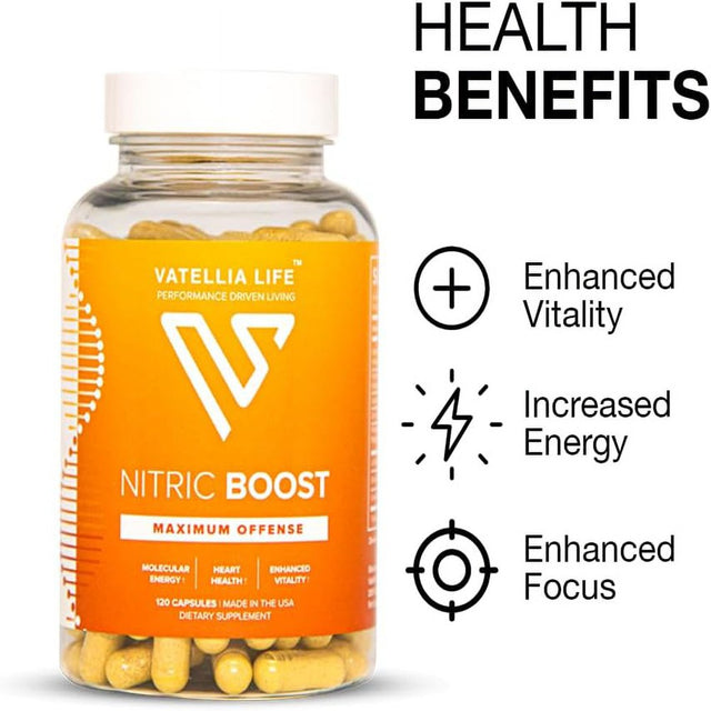 Nitric Boost | Nitric Oxide Production | Pre-Workout | Circulation Support for Men and Women |120 Capsules (60 Day Supply)