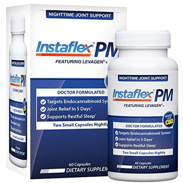 Instaflex PM Nighttime Joint Support with Levagen, Tamaflex, GABA, Ashwagandha, Passionflower Extract - 60 Capules