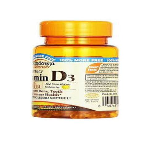 Sundown Naturals High Potency D3 Vitamin D 1000 IU Softgels 200 Ea (Pack of 2)