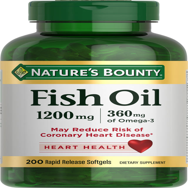 Nature'S Bounty Fish Oil with Omega 3 Softgels, 1200 Mg, 200 Ct