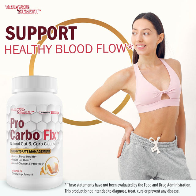 Pro Carbo Fix - Natural Gut & Carb Cleanse Supplement - Plant Based Formula W/ Probiotics - Support Digestive Health & Blood Health - Help Flush Carbs & Toxins - Promote Regularity & Reduced Gut Bloat