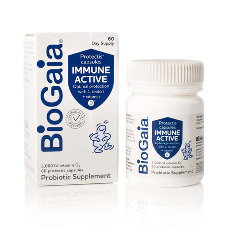 ​​Biogaia Protectis Immune Active Probiotic | Clinically Proven Probiotic + Vitamin D | Supports Immune, Digestive and Overall Health | Probiotics for Men & Women | Capsules | 60 Day Supply