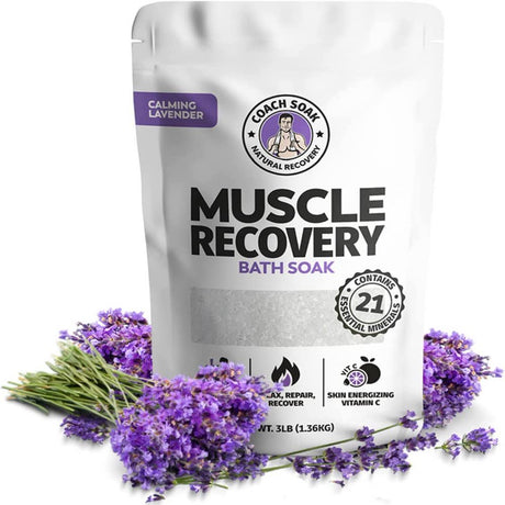 Coach Soak: Muscle Recovery Bath Soak - Natural Magnesium Muscle Relief & Joint Soother - Calming Lavender