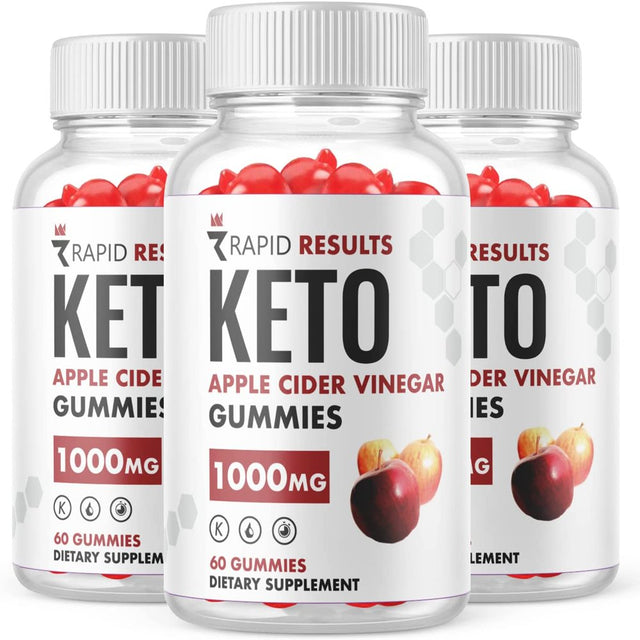 (3 Pack) Rapid Results Keto ACV Gummies - Supplement for Weight Loss - Energy & Focus Boosting Dietary Supplements for Weight Management & Metabolism - Fat Burn - 180 Gummies