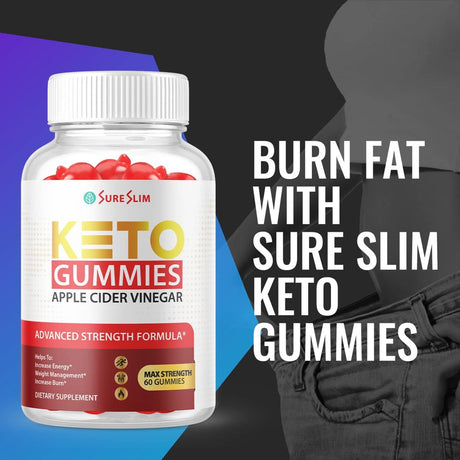 (2 Pack) Sure Slim Keto ACV Gummies - Supplement for Weight Loss - Energy & Focus Boosting Dietary Supplements for Weight Management & Metabolism - Fat Burn - 120 Gummies