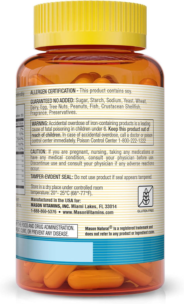 MASON NATURAL Fat Burner Therapy with Chromium, Calcium and Vitamin B6 - Promotes Healthy Body Weight, Supports Weight Management Goals, 60 Capsules (Pack of 3)