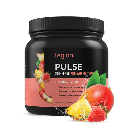 Legion Pulse Pre Workout, Caffeine Free, Tropical Punch, 20 Servings