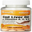 Mason Natural Cod Liver Oil Chewable Tablets, Orange Flavor 100 Ea (Pack of 4)