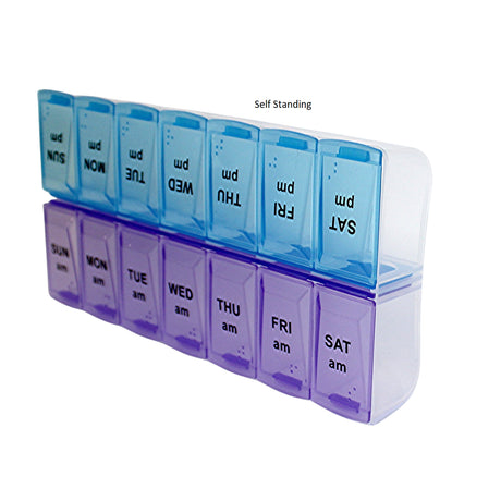 Large Pill Organizer 7 Day 2 Times a Day Weekly Pill Box AM PM Pill Case, Pill Container Vitamin Case Twice a Day Morning Bedtime