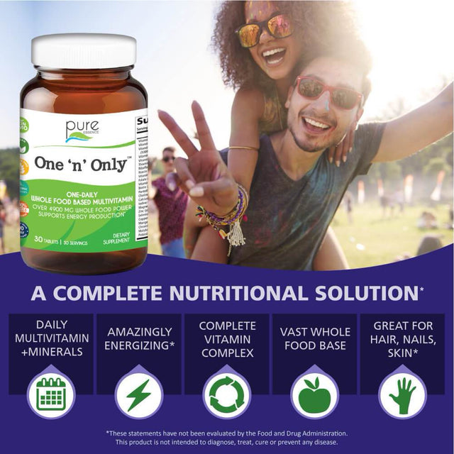 One N Only Prenatal Vitamins - One a Day Multivitamin Support with Superfoods, Iron, Natural Herbs, Folate, Non GMO by Pure Essence - 30 Tablets