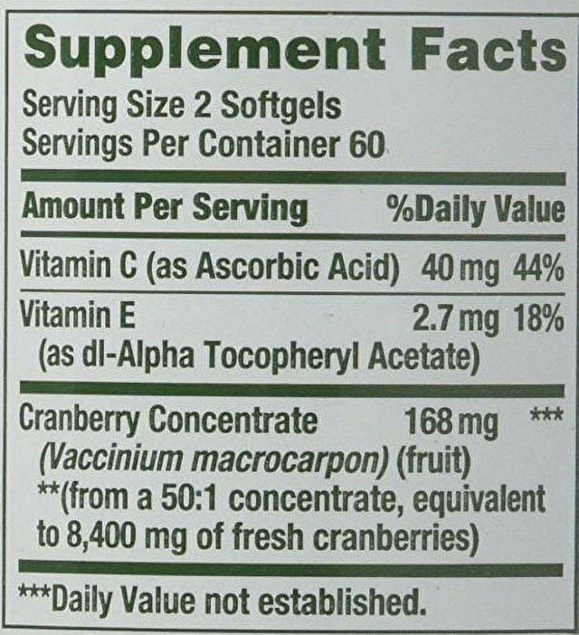 Nature'S Bounty 4200Mg W/ Vitamin C Treat Urinary Health, Cranberry, 120Ct