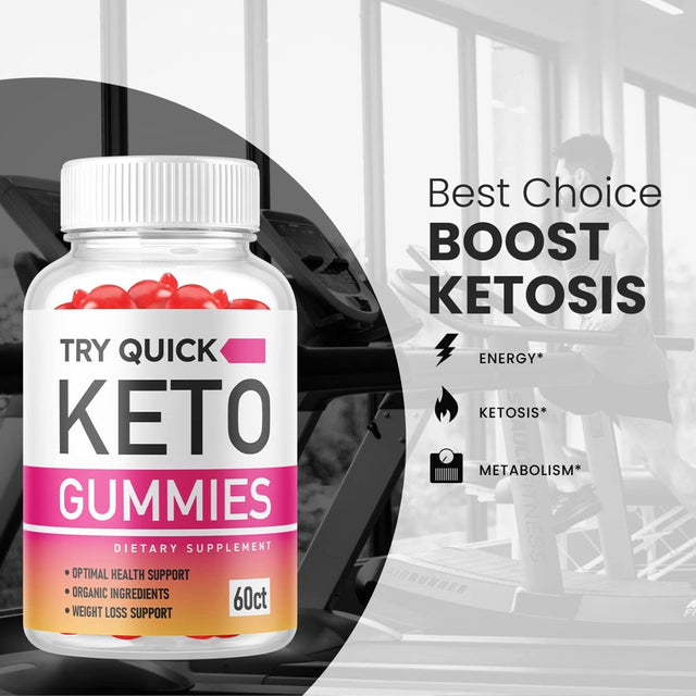 (1 Pack) Try Quick Keto ACV Gummies - Supplement for Weight Loss - Energy & Focus Boosting Dietary Supplements for Weight Management & Metabolism - Fat Burn - 60 Gummies