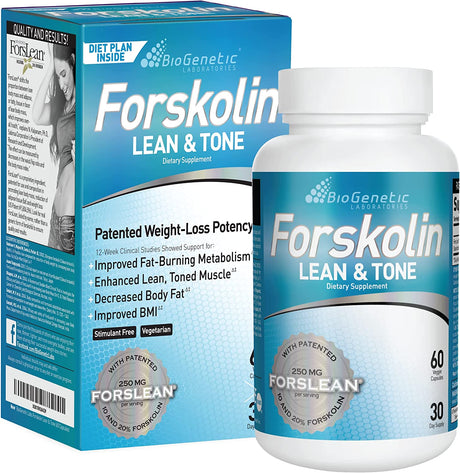 Biogenetic Labs Forskolin Lean & Tone - Weight Loss Pills - Body Toning Formula Fat Burner and Maintenance of Muscle Mass for Men and Women Appetite Suppressant - 60 Capsules - Vegetarian