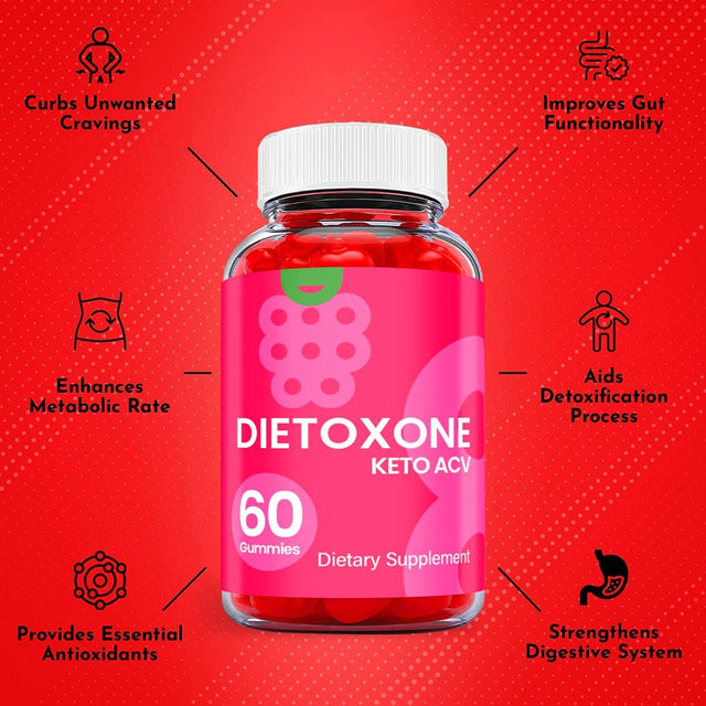 (5 Pack) Dietoxone Keto ACV Gummies - Supplement for Weight Loss - Energy & Focus Boosting Dietary Supplements for Weight Management & Metabolism - Fat Burn - 300 Gummies