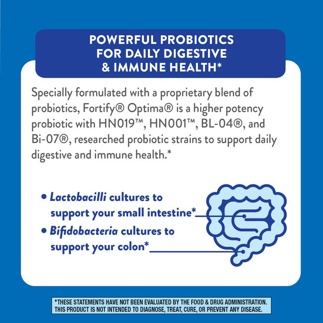 Nature’S Way Fortify Optima Daily Probiotic, 100 Billion CFU, 15 Strains, Digestive & Immune Support*, with Prebiotics, 30 Capsules