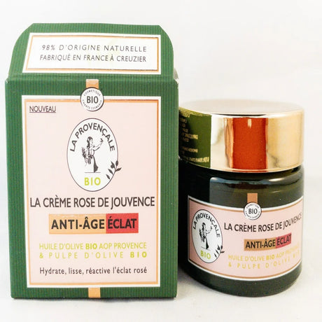 La Provencale Bio - Rose of Youth Cream Anti-Aging Radiance Certified Organic - Organic Olive Oil PDO Provence - for All Skin Types Even the Most Sensitive - 50 Ml