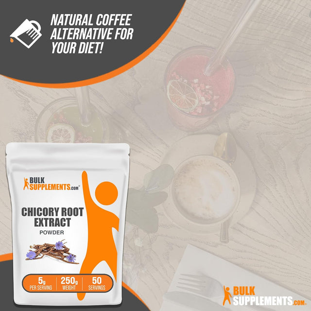 Bulksupplements.Com Chicory Extract Powder - Chicory Root Supplement, Fiber Supplement, Chicory Root Powder - Chicory Root Coffee Alternative, Gluten Free, 5G per Serving, 250G (8.8 Oz)