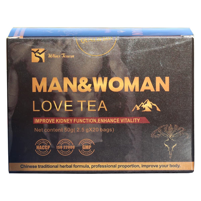 Wins Town Man and Woman Love Tea, Maca Cordyceps Tea, Improve Kidney Function, Enhance Vitality, 20 Tea Bags