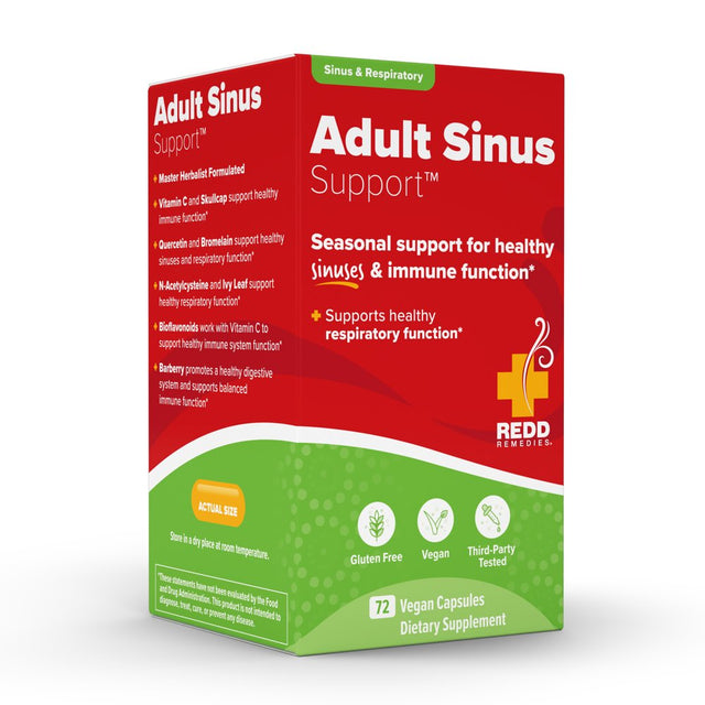 Redd Remedies, Adult Sinus Support, Respiratory and Immune Health Formula, 72 Capsules