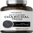 Charcoal Pills 780Mg | 180 Capsules | Activated Charcoal from Coconut Shells | Non-Gmo, Gluten Free Supplement | by Piping Rock