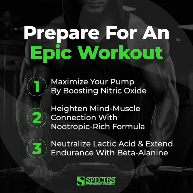 Species Nutrition Stimulyze, Nootropic Pre Workout Powder, Enhanced Pump, Endurance, & Mental Focus (Sour Candy, 30 Servings)