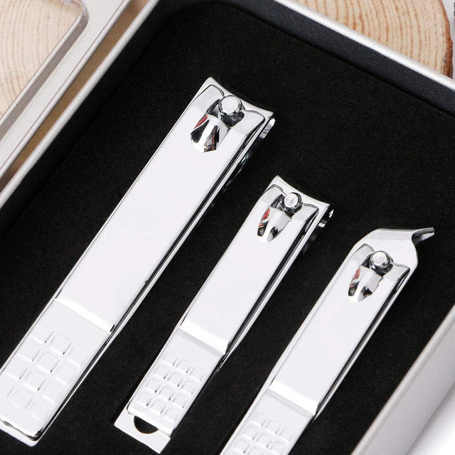 3Pieces Nail Toe Clipper Cutter Trimmer Scissor Manicure Pedicure Stainless Steel