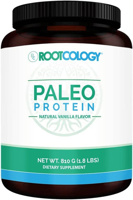 Rootcology Paleo Protein - Dairy-Free and Soy-Free 21G Hydrolyzed Beef Protein Powder with MCT and Stevia - for Energy and Muscle Support by Izabella Wentz (Vanilla - 810G / 30 Servings)