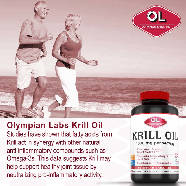 Olympian Labs Krill Oil Softgels, 1000 Mg, 60 Ct