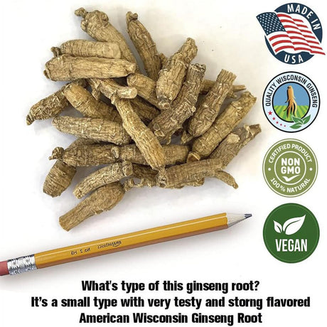 Special Deal: 2 Boxes of American Ginseng Root (4Oz/Box) Small Short round and Very Flavored Wisconsin Ginseng