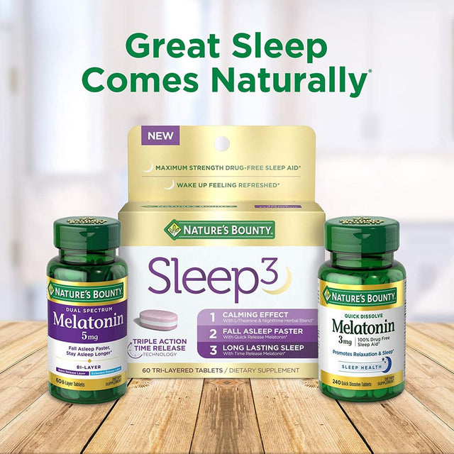 Nature'S Bounty Dual Spectrum Melatonin Sleep Faster & Longer 5 Mg, 60 Ct