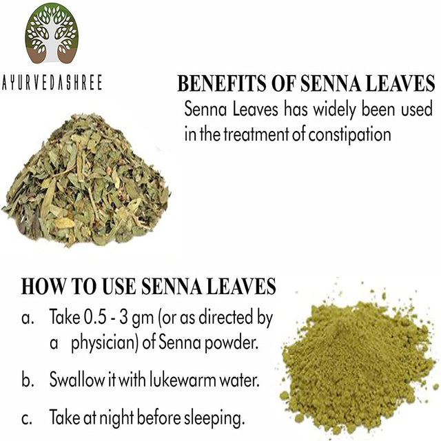 AYURVEDASHREE Senna Leaf Powder 200 Gm . Cassia Angustifolia Powder . Natural Herbal Laxative . Ayurvedic Herbal Supplement to Support Digestive Function . Removes Unwanted Materials