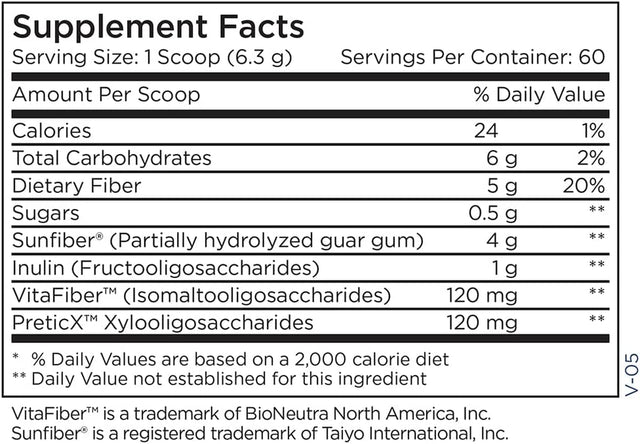 Metabolic Maintenance Biomaintenance Prebiotic + Fiber Powder - Supports Gut Health & Immune Function - Pure, Easy Add-In with No Sweeteners or Fillers (378G / 60 Servings)