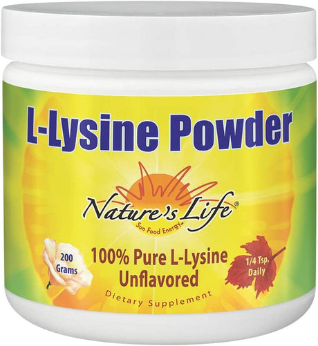 Nature'S Life L-Lysine Powder | Helps Support Healthy Immune Function | 100% Pure Natural L-Lysine | Vegetarian, Unflavored, Sugar Free | 460 Servings