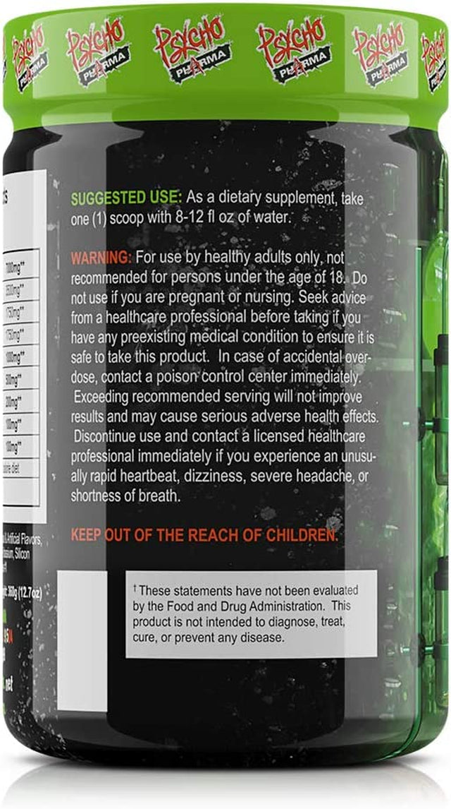 Psycho Pharma Fuel the Muscles and Protein Synthesis Asylum Anytime Bcaas Is a Complex Pre/Intra/Post Workout Muscle Building Supplement That Keeps You Psycho Every Workout (Blue Popsicle)