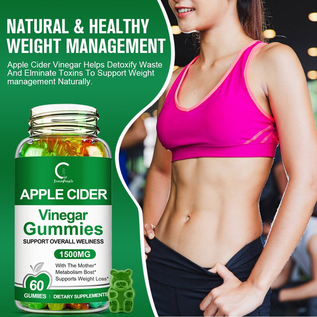 Apple Cider Vinegar Gummies - 1500Mg - Formulated to Support Weight Loss Efforts & Gut Health - Supports Digestion, Detox & Cleansing - ACV Gummies (60 Gummies)