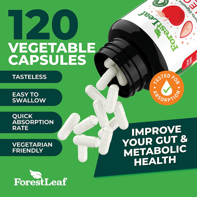 Forestleaf - Apple Cider Vinegar Capsules with Cayenne Pepper Powder 1200Mg - 120 Organic Pills - ACV Raw Supports Metabolism, Diet, Detox, Digestion, Gut Health, Cleanser - Immune Support Supplement