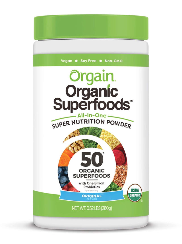 Orgain Organic Plant-Based Protein Powder + Superfoods Greens Powder Bundle (1.59Lb + 0.62Lb)