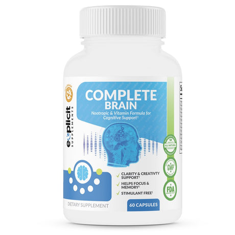 Completebrain Nootropics - Achieve Mental Dominance - Improves Memory, Mood, Focus, Clarity and Creativity - Month Supply