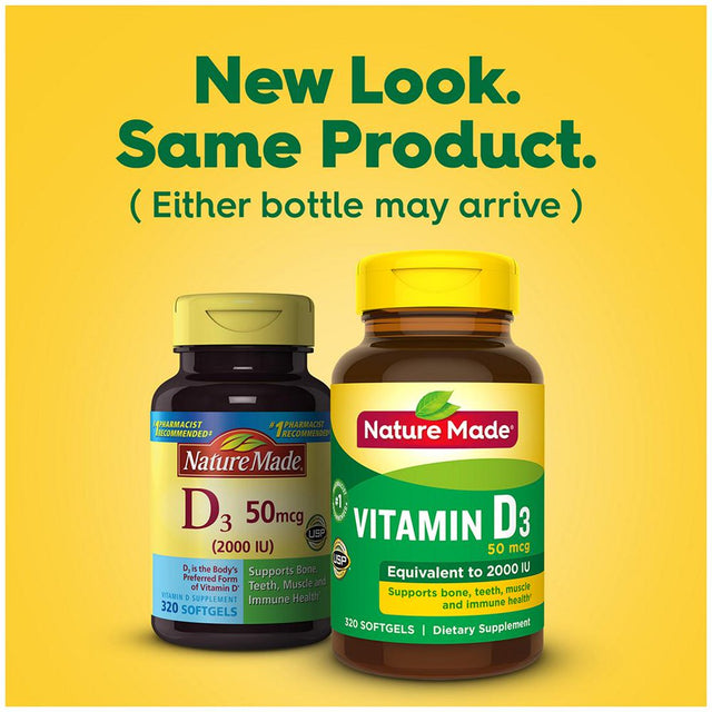 Nature Made Vitamin D3 2000 IU (50 Mcg) Softgels, 320 Ct.