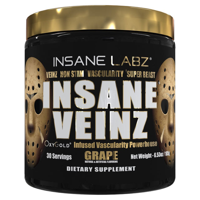 Insane Labz Insane Veinz GOLD, Non Stim Nitric Oxide Boosting Pre Workout, Grape