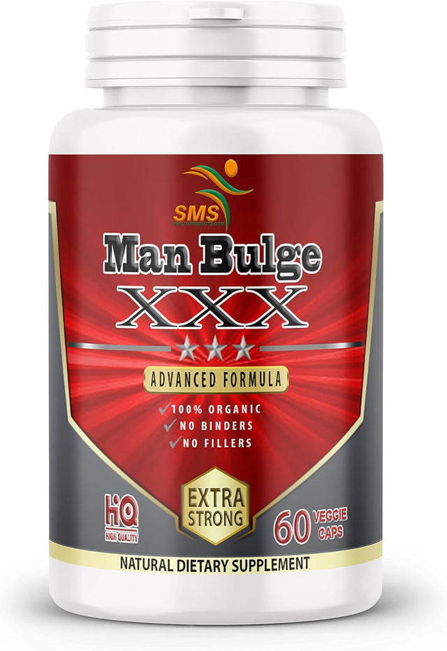 Man Bulge by SMS Male Enlargement Performance Libido Enhancement | Tongkat Ali | Tribulus | Fenugreek | Kaempferia Parviflora | USA Made Non GMO 180 Veggie Capsules