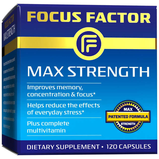 Focus Factor Max Strength - Brain Health Supplement + Multivitamin, Unisex 120Ct