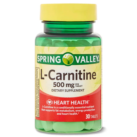 Spring Valley L Carnitine Amino Acid Supplement, 500 Mg, Unflavored, 30 Count