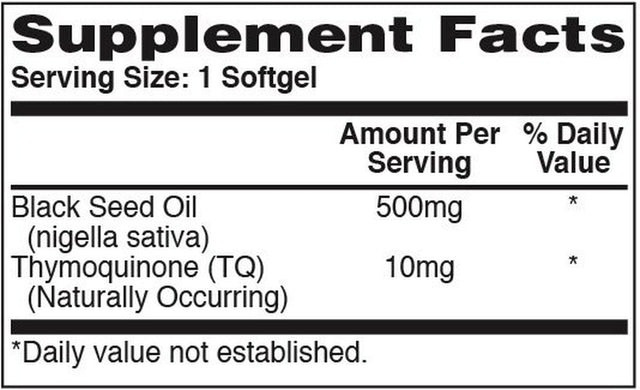 Black Seed Oil 500Mg 100 Softgels (2% Thymoquinone) (Cold Pressed) (Non-Gmo) by Health Thru Nutrition